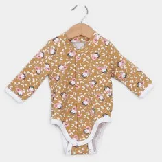 Langarmbody "Rosa Eulen"